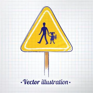 School warning sign Stock Illustration