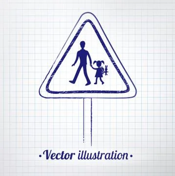 School warning sign Stock Illustration