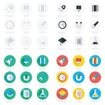 School Web icons set Stock Illustration
