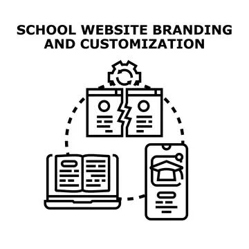 School website branding customization and online education Stock Illustration