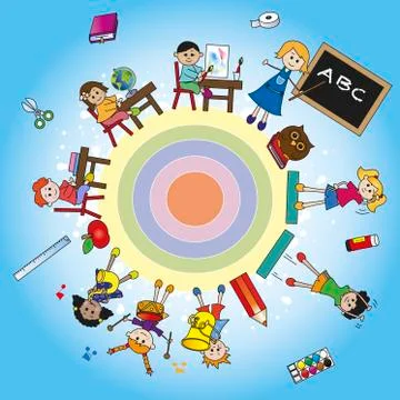 School world Stock Illustration