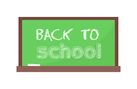 School writing board on white background - Vector Illustrazione stock
