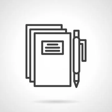 School writing simple line vector icon Stock Illustration