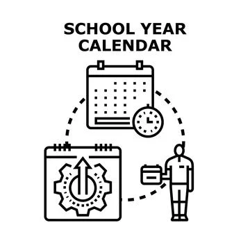 School year calendar planning scheduling education process infographic 스톡 일러스트