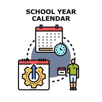 School year calendar planning scheduling education process infographic Stock Illustration