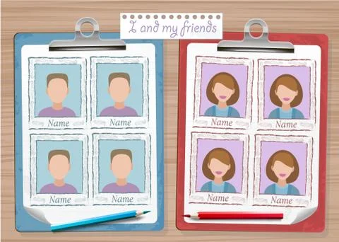 School  yearbook and two notes Stock Illustration