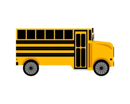 School yellow bus on white background Stock Illustration