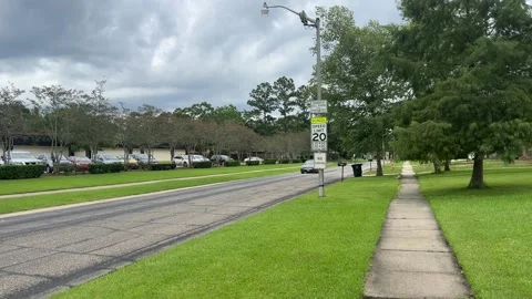 School zone sedan Stock Footage 229656406