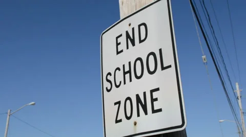School Zone Sign Stock Footage 37351426