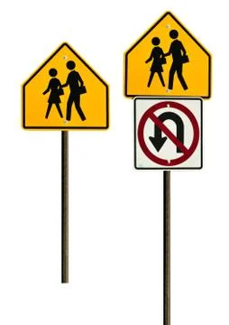 School Zone Signs Stock Photos