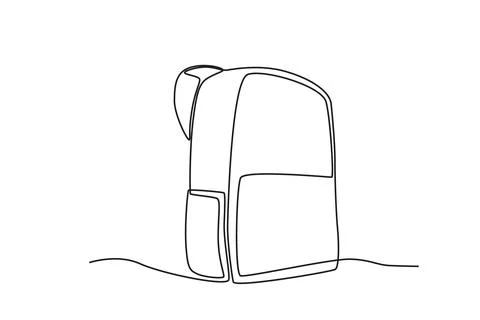 A schoolbag with a bag in front and side Stock Illustration