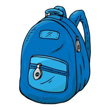 Schoolbag icon. Vector illustration of a school backpack. Hand drawn schoolba Stock Illustration