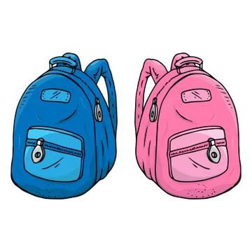 Schoolbag icon. Vector illustration of a school backpack. Hand drawn schoolba 스톡 일러스트