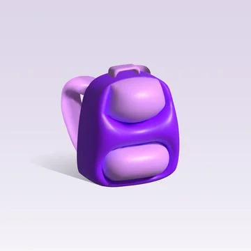 Schoolbag isolated 3d vector icon. backpack 3d icon Illustrazione stock