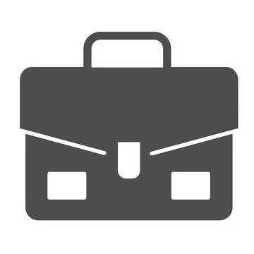 Schoolbag, suitcase, briefcase, bag solid icon, education concept, portfolio Illustrazione stock