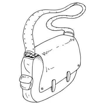 Schoolbag. Vector illustration of a schoolboy's briefcase, a student.  Hand d Stock Illustration