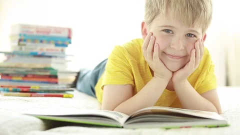 Schoolboy with book.  Stock Footage 78071343