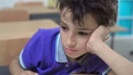 Schoolboy Bored From The Lesson Stock Footage