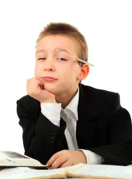 Schoolboy Bored Foto stock