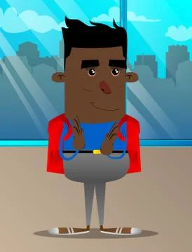 Schoolboy with clapping hands. Vector cartoon character illustration.Schoolbo Stock Illustration