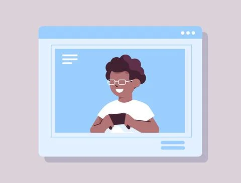 Schoolboy controlling air drone with wireless remote controller african american Stock Illustration