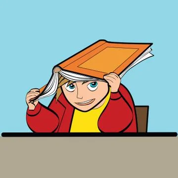 Schoolboy Desk textbook Stock Illustration