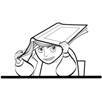 Schoolboy Desk textbook Stock Illustration