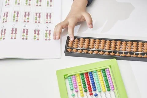 A schoolboy do mental math Stock Photos