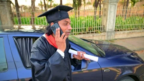 Schoolboy having conversation with cell Video stock 278022719