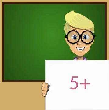 SchoolBoy holding a blank form Stock Illustration