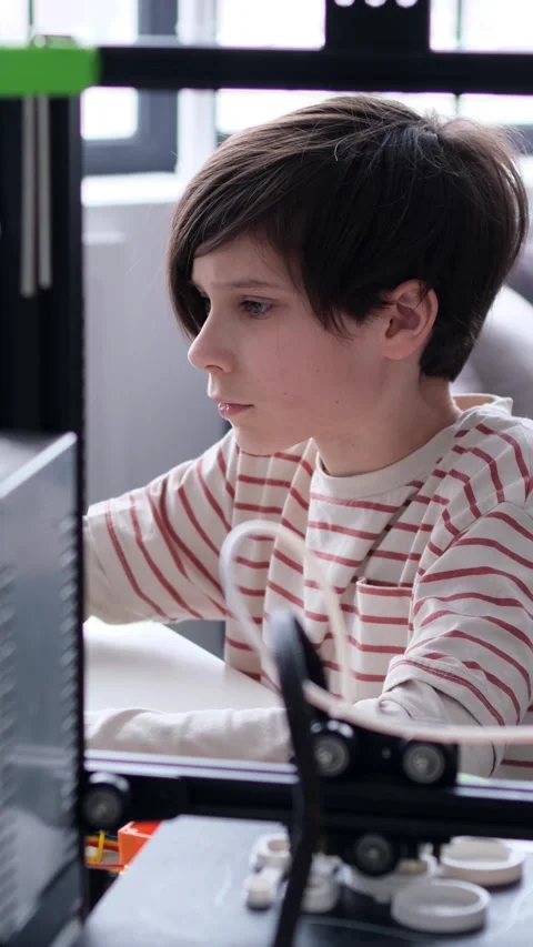 Schoolboy Programming On Laptop At Home Stock Footage 303926055