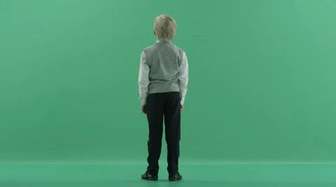 Schoolboy is Pushing Touch Computing Button Stock Footage 68845895