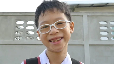 Schoolboy smiling Stock Footage 52342244