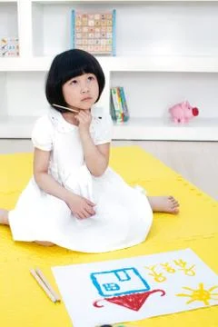 A schoolboy is studying Stock Photos