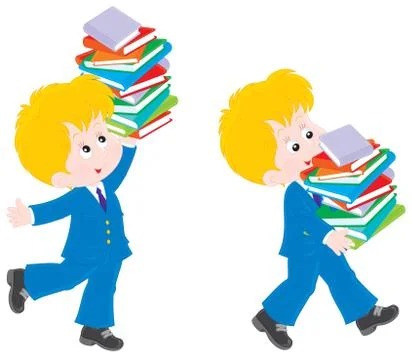 Schoolboy with textbooks Stock Illustration