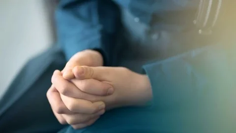 Schoolboy's nervous hands movements Stock Footage 73573491