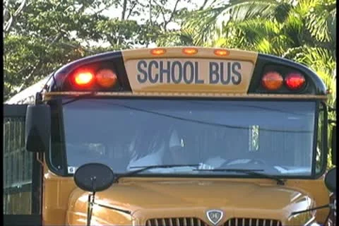 Schoolbus closeup Stock Footage 8921825