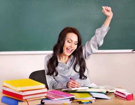 Schoolchild in classroom. Stock-Fotos