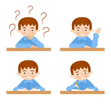 Schoolchild vector avatars collection Stock Illustration