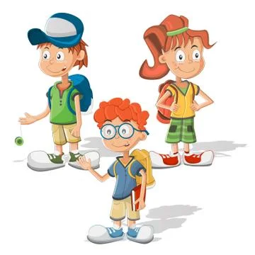 Schoolchildren Stock Illustration
