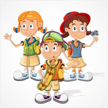 Schoolchildren Stock Illustration