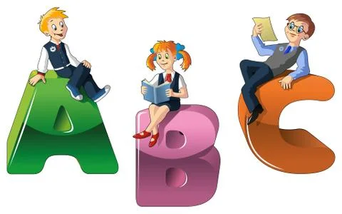 Schoolchildren Stock Illustration