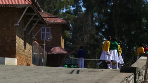 Schoolchildren in uniform in India Stock Footage 147554484