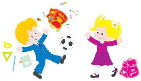 Schoolchildren on vacation Stock Illustration