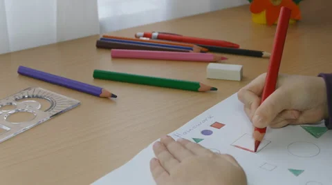 Schoolgirl doing her homework in maths (time lapse version) Stock Footage 56003781