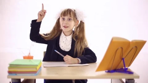 Schoolgirl had an idea Stock Footage 72267345