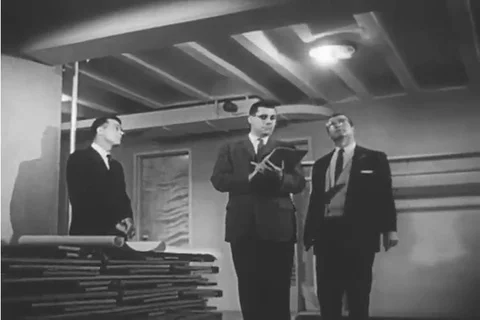 Schools create bomb shelters as part of a civil defense program in case of a Stock-Footage 92633377