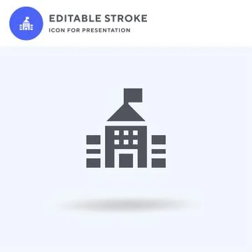 Schools icon vector, filled flat sign, solid pictogram isolated on white, logo Stock Illustration