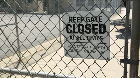 Schoolyard closed gate 3 Video stock 130833608