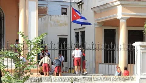 Schoolyard in Cuba (HD)c Stock Footage 10590506